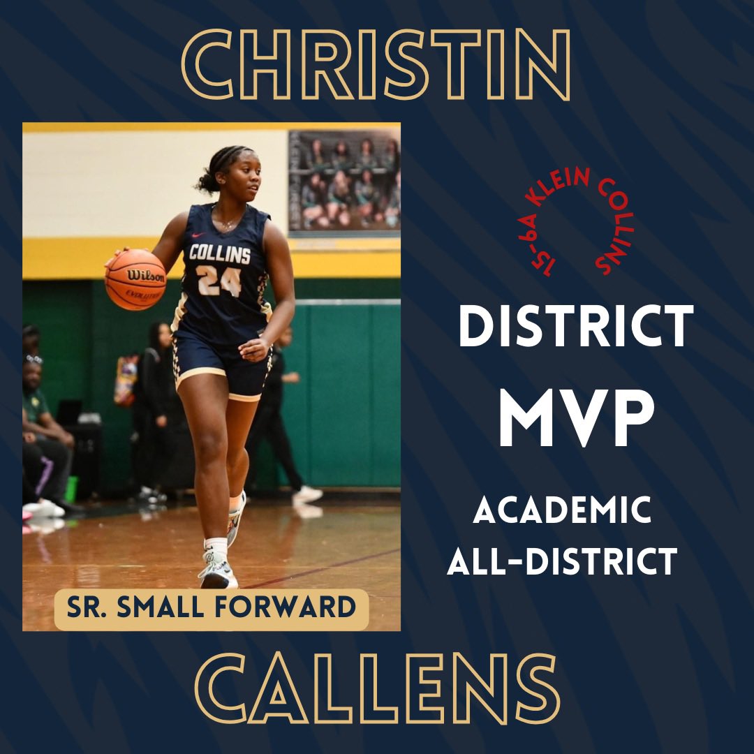 KC_WomensBball's tweet photo. For the 2nd Year in a row, SR. @CallensChristin has been selected as District 15-6A MVP while also earning Academic All-District! 💥

All she knows is WORK. Thank you for leading us all year and setting the standard everyday! Congrats, CeCe! 👏💪 https://t.co/sofFIUAqnV