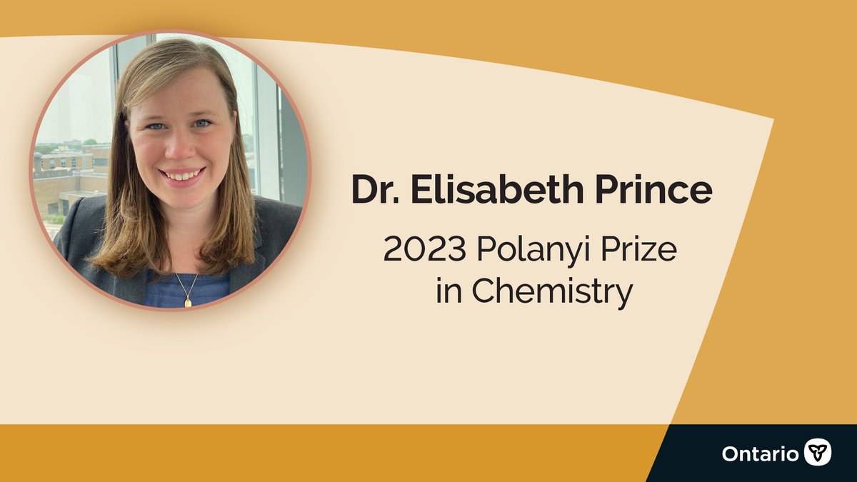Congratulations Dr. Elisabeth Prince from <a href="/UWaterloo/">University of Waterloo</a>, winner of the 2023 Polanyi Prize in Chemistry!

Learn more about their award-winning research: 
bit.ly/3SV4ysa
#ONpse #UWaterloo
<a href="/EllieChemistry/">Elisabeth Prince</a>
