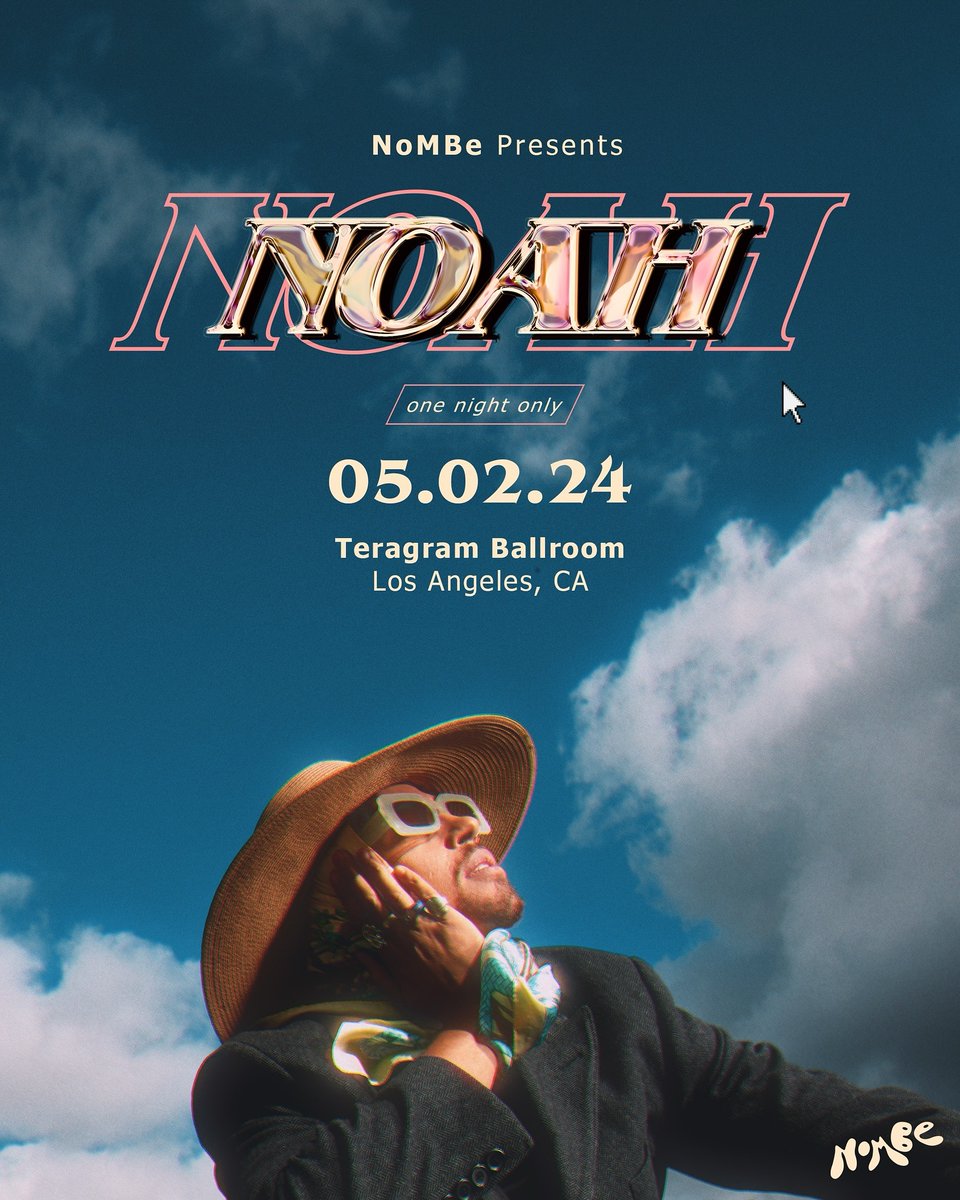 Lovers, in a few months I will be releasing a new EP called NOAH that I can’t wait to share with you all ! In celebration of the EP release, for one night only, I am playing a show at @TeragramLA on May 2nd. 🎤 🎟️: ticketmaster.com/event/0900604E…