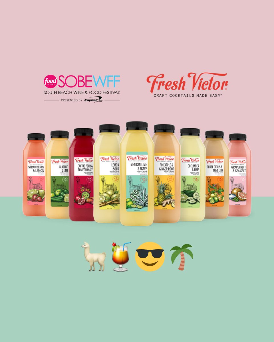 Hola Miami! ✈️ 🌴 ☀️ 🍹 We're on our way to  the sunny South Beach Wine and Fod Featival @SOBEWFF!  DM us to try our premium cocktail mixers.

#southbeachfoodandwine #SBFoodandWine #cocktails #foodandwine #cocktaillovers