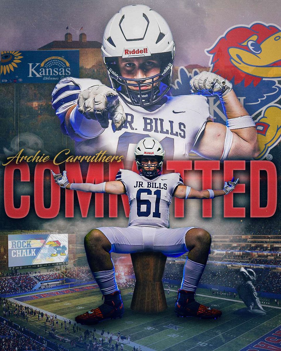 Excited to announce I’ll be continuing my academic and athletic career at the University of Kansas!!! Thanks to my family, my coaches, and my teammates for their support! Excited to be a Jayhawk! @CoachAdamCruz1 @CoachTSamuel @SLUHfootball @FitzPerformance #RockChalk 🔴🔵