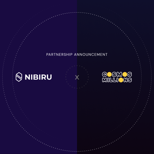 Nibiru Chain 🩵🌸 (@nibiruchain) on Twitter photo In the latest development within our ecosystem, Nibiru is proud to announce a partnership with <a href="/CosmosMillions/">Cosmos Millions</a> a prize-linked savings protocol.
🤯 This collaboration brings you the opportunity to win rewards through the NIBI prize pool.
Keep reading 👇🏽 In the latest development within our ecosystem, Nibiru is proud to announce a partnership with <a href="/CosmosMillions/">Cosmos Millions</a> a prize-linked savings protocol.
🤯 This collaboration brings you the opportunity to win rewards through the NIBI prize pool.
Keep reading 👇🏽