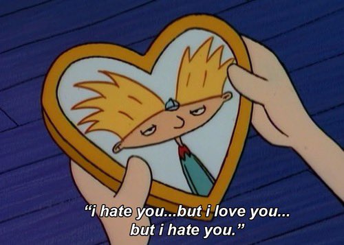 Ever had an arch-enemy yet love interest 😾 #HeyArnold #HelgaPataki https://t.co/2eNKAeFOCh<a href="/tag/heyarnold"class="tags">#HeyArnold</a><a href="/tag/helgapataki"class="tags"><span>#helgapataki</span></a>