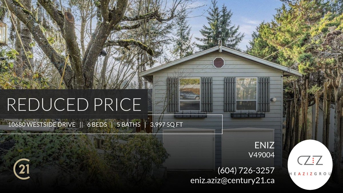 TheAzizGroup's tweet photo. 📍 Reduced Price 📍 This recently reduced home at 10680 Westside Drive in Delta won't last long, so, don't wait to set up a showing! Reach out here or at (604) 726-3257 for more information! https://t.co/s78RygOGvf https://t.co/R0tmFndybY