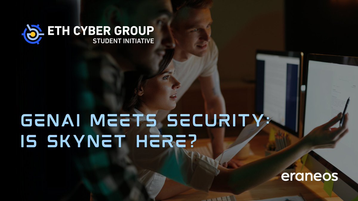 Our new Open Port is here! 

Come explore the intersection between GenAI and Cyber Security with experts from @eraneos_ch.

📅28 February 2024 18:00
📍food&amp;lab, CAB, ETH Zürich

Register now at forms.gle/YDwzSZHQE5KUmh…