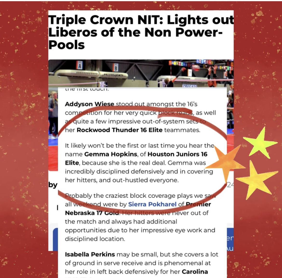 Thank you so much @PrepVolleyball!! I’m so grateful for the recognition and my awesome team-we had so much fun competing! 🏐♥️ @houstonjuniors @THSCougarsVB @PrepDig @usavolleyball @vypehouston @HoustonChronHS @MalloriHowie @texasvbi @VBAdrenaline