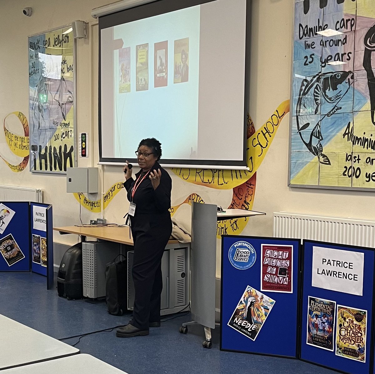 Thank you to @LawrencePatrice for a really fabulous day today visiting students at @MHS_Southsea and @BourneCClibrary #LoveReading