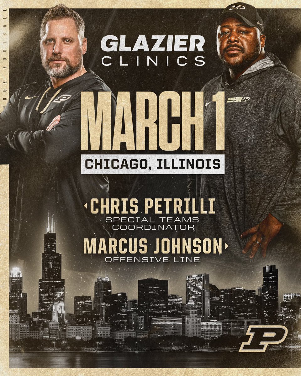 Coach Chris Petrilli (@coachpetrilli) on Twitter photo Pumped to talk ball with some of the best in the industry. Even better is sharing the <a href="/GlazierClinics/">Glazier Clinics</a> venue with my DUDE and our OL Boss <a href="/mjohnson7672/">Marcus Johnson</a>.
#BoilerUp #ridewithcoachP Pumped to talk ball with some of the best in the industry. Even better is sharing the <a href="/GlazierClinics/">Glazier Clinics</a> venue with my DUDE and our OL Boss <a href="/mjohnson7672/">Marcus Johnson</a>.
#BoilerUp #ridewithcoachP
