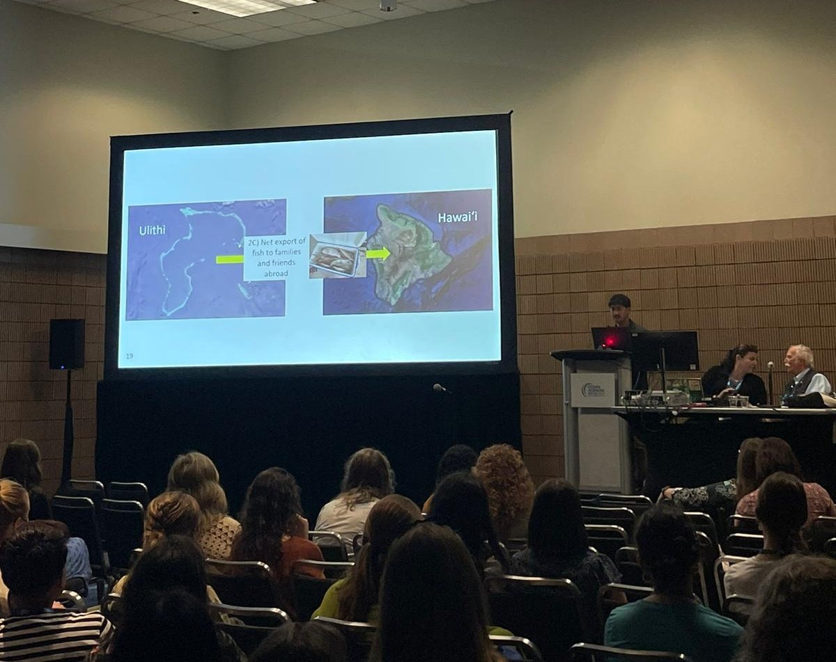 Kelton McMahon (@drkeltonmcmahon) on Twitter photo McMahon lab PhD student <a href="/URIGSO/">URI Graduate School of Oceanography</a> and <a href="/1People1Reef/">One People One Reef</a> scientist Josh Pi @AAd15N shares insights on shifting perceptions and practices of fishing in communities on Ulithi Atoll, Micronesia. #OSM24 #CoralReefSES #Fishing #InterdisciplinaryScience McMahon lab PhD student <a href="/URIGSO/">URI Graduate School of Oceanography</a> and <a href="/1People1Reef/">One People One Reef</a> scientist Josh Pi @AAd15N shares insights on shifting perceptions and practices of fishing in communities on Ulithi Atoll, Micronesia. #OSM24 #CoralReefSES #Fishing #InterdisciplinaryScience