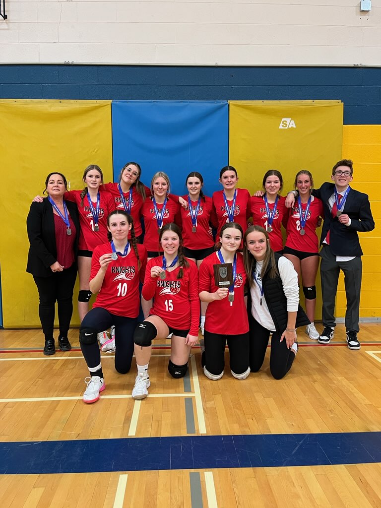 theEOSSAA's tweet photo. Congrats to @ESCCasselman for capturing the Junior Girls AA Volleyball Championship. @NG_Knights wins silver

Thanks to @NDSS_Athletics @NapaneeDSS for hosting! https://t.co/DEvx9aIvMh