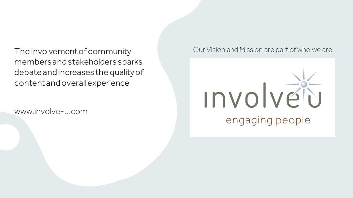 u_involve's tweet image. Our #vision and #mission is how we see the future and how we think we can contribute. That is why we feel that #conferences, or any type of meeting, should foster #interaction with #community members and other #stakeholders in order to get #involvement. Involvement #empowers.