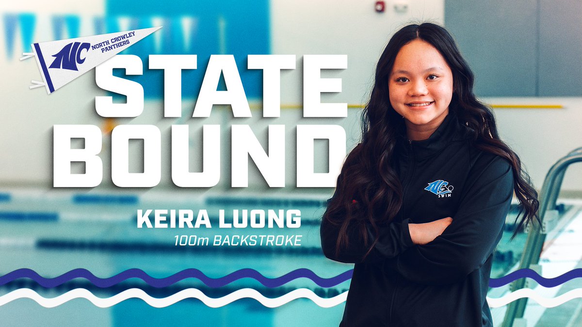 Congratulations to North Crowley High School sophomore Keira Luong for qualifying in the 100-meter backstroke at the 2024 Texas UIL state swim meet this weekend, Feb. 23-24. Good Luck Keira! #CrowleyPrideUnified