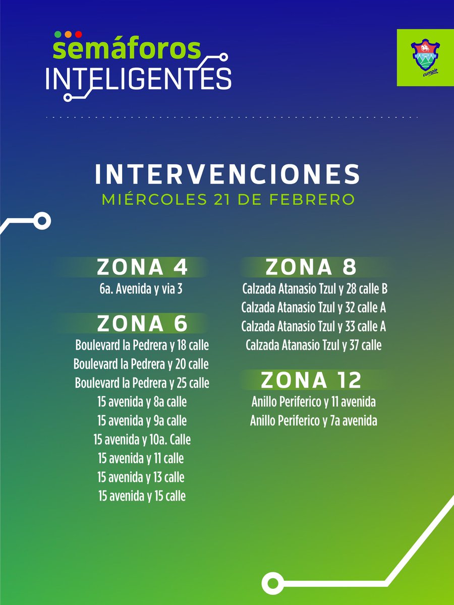 CanalAntigua's tweet image. La Muniguate informa de labores por &quot;semáforos inteligentes&quot; en varias zonas de la ciudad. 

#SemáforosInteligentes #Muniguate