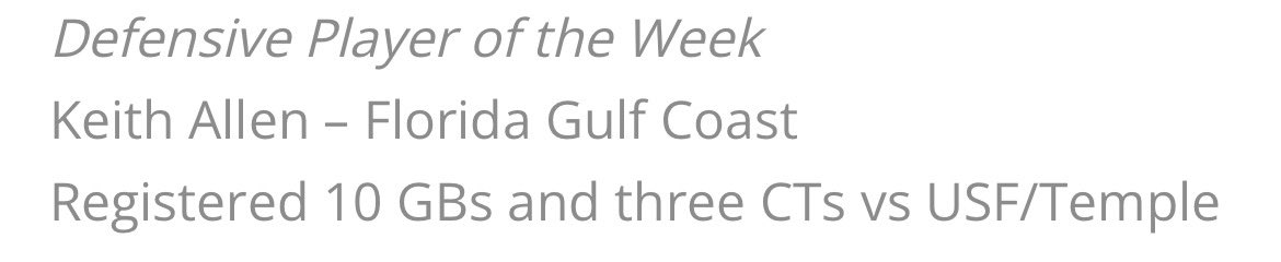 fgcuLAX's tweet photo. #26 Keith Allen has been named SELC Defensive Player of the Week. The rookie has certainly earned the title of Scrap Dawg!
#scrapdawgsgottaeat #addictedtogbs https://t.co/6f5NhUpEIO