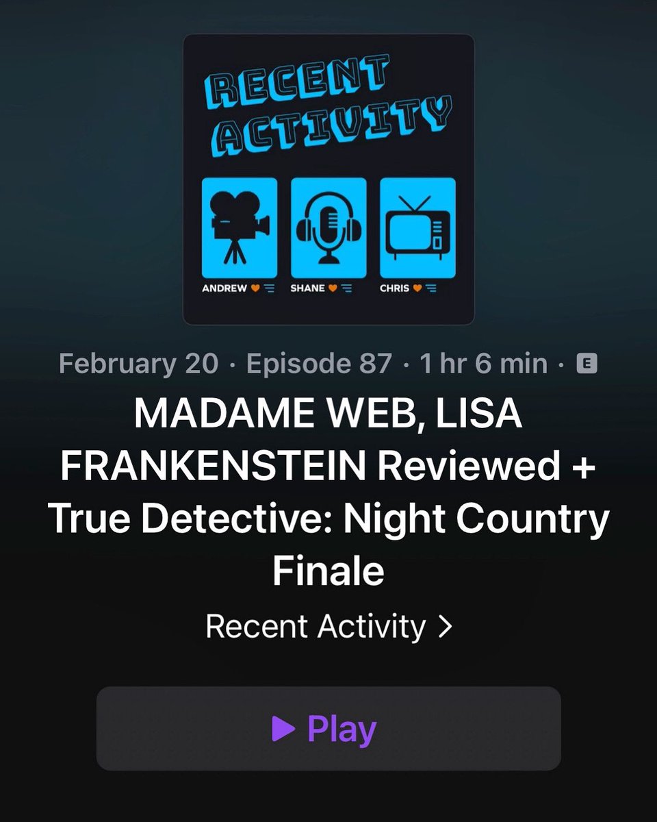 NEW EPISODE!
Dumpuary is undefeated as we question our life choices after seeing #MadameWeb &amp; #LisaFrankenstein 
————————————
🎧 recent-activity.captivate.fm/listen