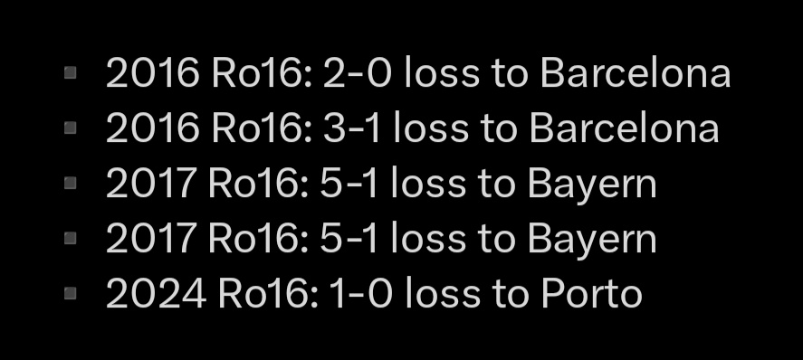 snajaths's tweet photo. Arsenal has lost every R016 game in the last 8 years.

Of course you guys are the experts in showing the RO16 exit 🤣🤣🤣 https://t.co/EuvPT2ntVY