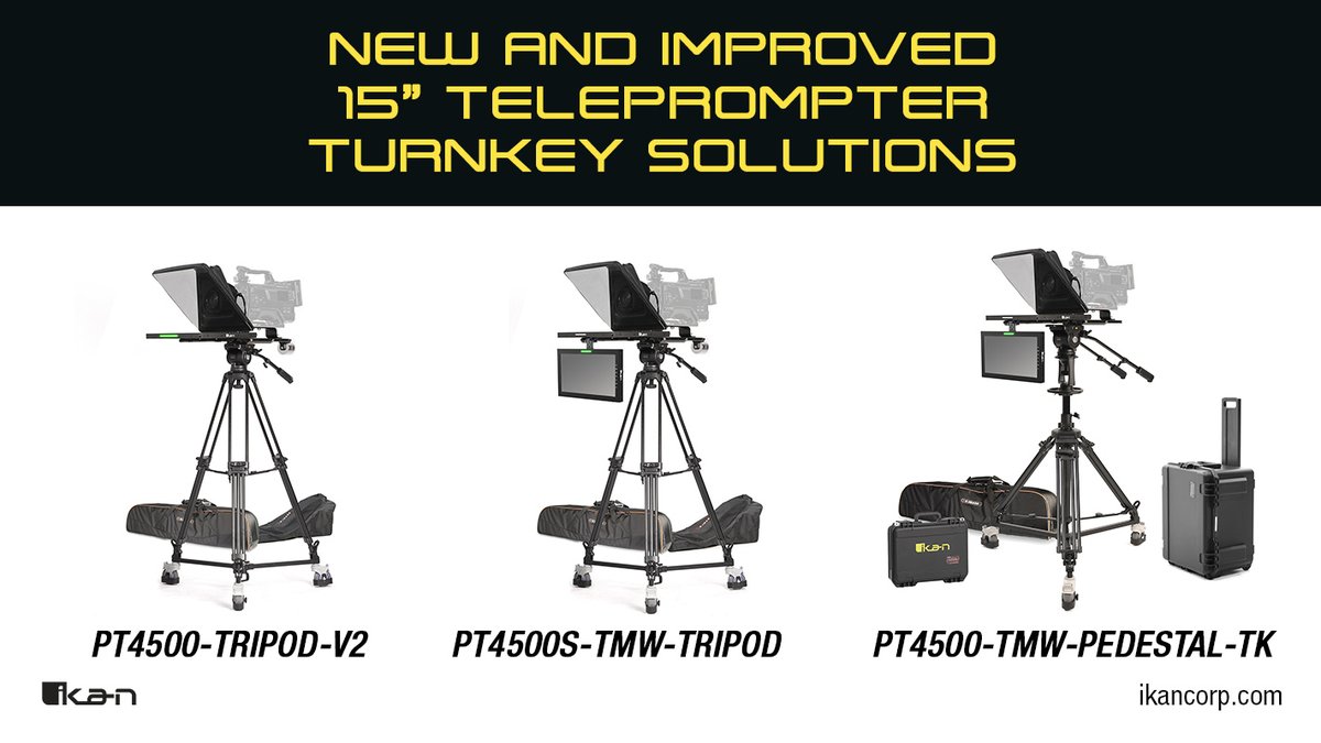 Ikan’s Turnkey #broadcast Solutions include everything you need for your professional camera setup. Now updated to include a built-in tally light on the 4:3 #teleprompter monitor and 16:9 widescreen talent monitor. 
mailchi.mp/ika.../15in-up…