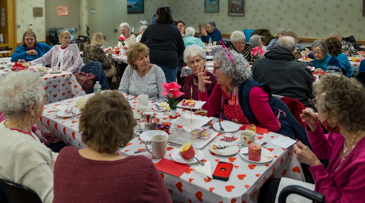 townofdudley's tweet image. It was a full house for the Valentine's Day Tea at the Dudley Senior Center Wednesday. A one-week weather delay did nothing to dampen the spirits of the group who enjoyed quiche, deserts, lots of good cheer and of course...tea.