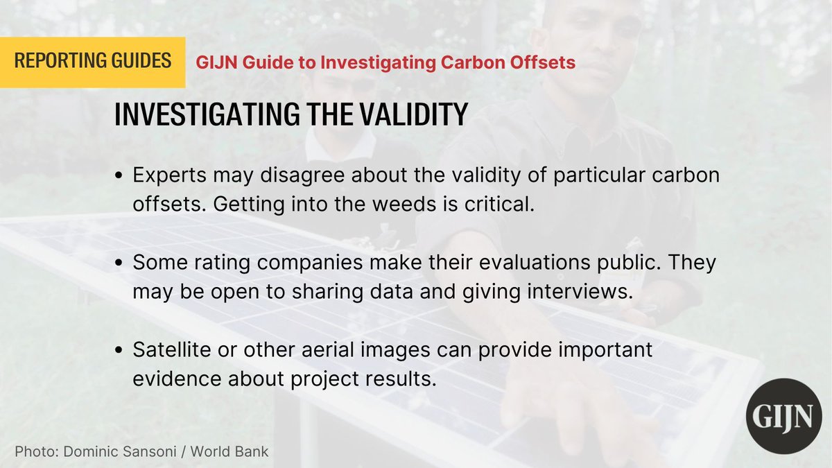 gijn's tweet photo. “Carbon offsetting” is a controversial tool in the fight against global heating. Oversight by journalists is essential.

Read GIJN's Reporter’s Guide to Investigating Carbon Offsets, which includes tips on digging into the validity of offset projects. https://t.co/8keg1FrAIK https://t.co/qPVNA1XuyH
