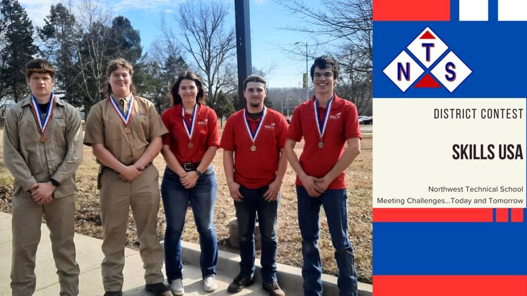 NWTechSchool's tweet photo. Congratulations to the NTS SkillsUSA students! Kenneth, Marshall, and Sidney continue on to state. https://t.co/iRJPc9kmyQ