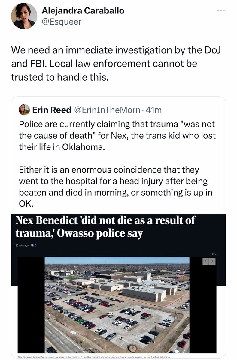 libsoftiktok's tweet image. Trans activists are LOSING THEIR MINDS because police determined the Oklahoma teen didn’t die as a result of trauma from the school fight.

Shouldn’t they be relieved that kids aren’t being beaten to de*th at school like they previously thought?

I’m starting to think this all