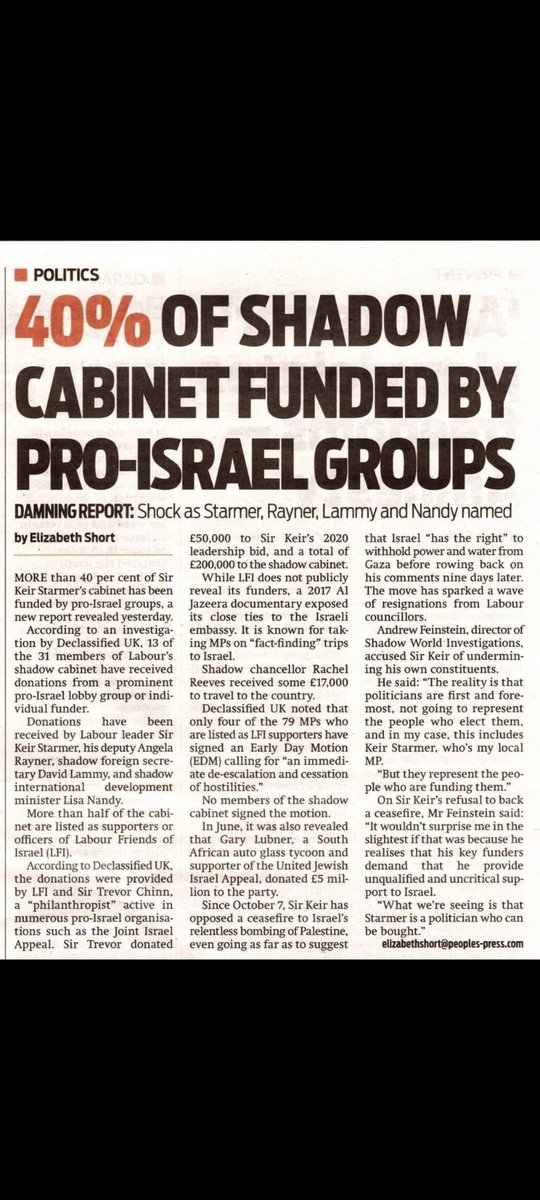 @IanMurrayMP The real reason Labour are in hock to Israel