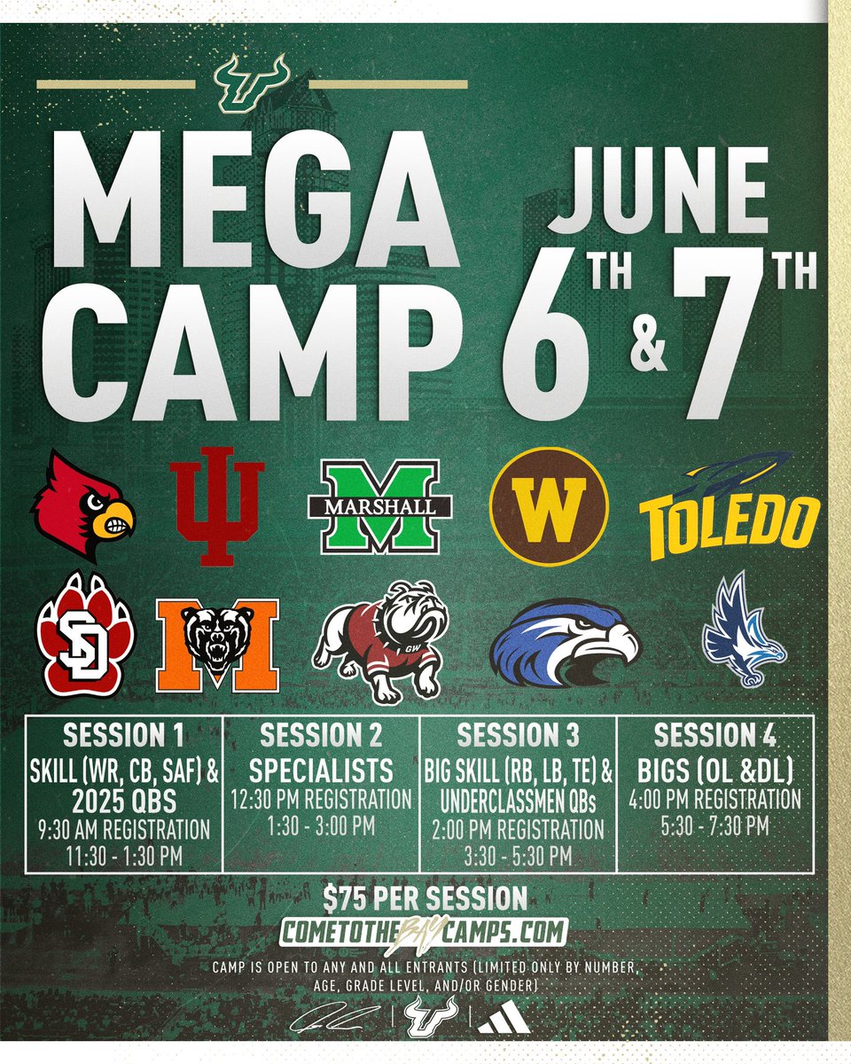 🚨🚨🚨🚨 Mega Camp is getting bigger by the day! Coaches around the country want to see the best in Florida show out!! Sign up today ⬇️⬇️⬇️ Cometothebaycamps.com