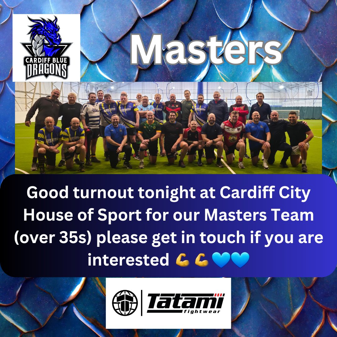 A really good turn out at Cardiff City House of Sport earlier this evening for our Masters who are preparing for their 2024 season! If you are 35+ and would like to play or if you would like more information please contact us. #cardiffbluedragons #MastersRugbyLeague #dragonfamily