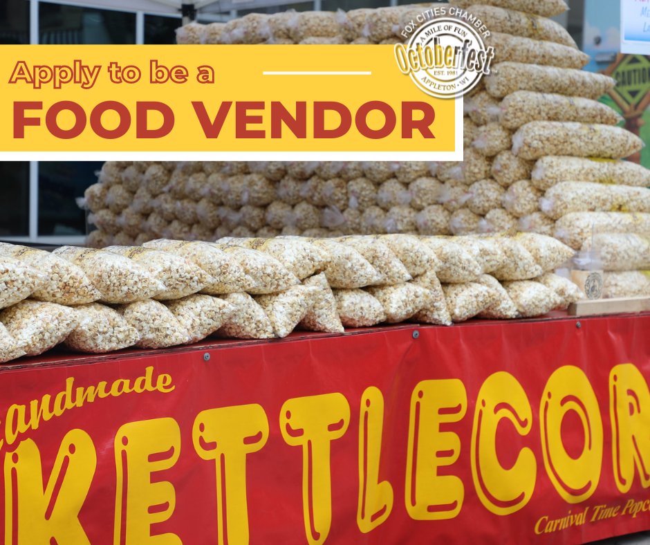 Join in on all the #Octoberfest fun and apply to be a food vendor!🍿bit.ly/3uo4NUo

Watch as Hanna Griese from Your Favorite Concessions joined the Chamber's Local 5 Live segment to talk about being a vendor at Octoberfest: bit.ly/49EUIkL

#AppletonsOctoberfest