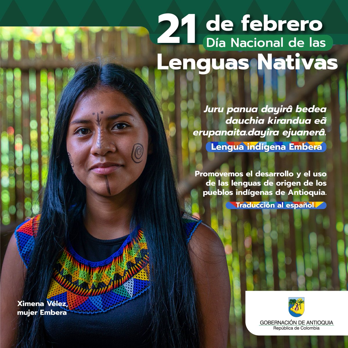 IndigenasAnt's tweet photo. Según la cosmogonía indígena, la Madre Tierra es el fin, el origen y el propósito de la vida. La lengua materna es la voz de origen de la vida y de la madre; el arrullo milenario de la supervivencia.
Febrero 21, #DíadelaLenguaMaterna #Díadelaslenguasnativas
@GobAntioquia https://t.co/BJxuYfxIgR