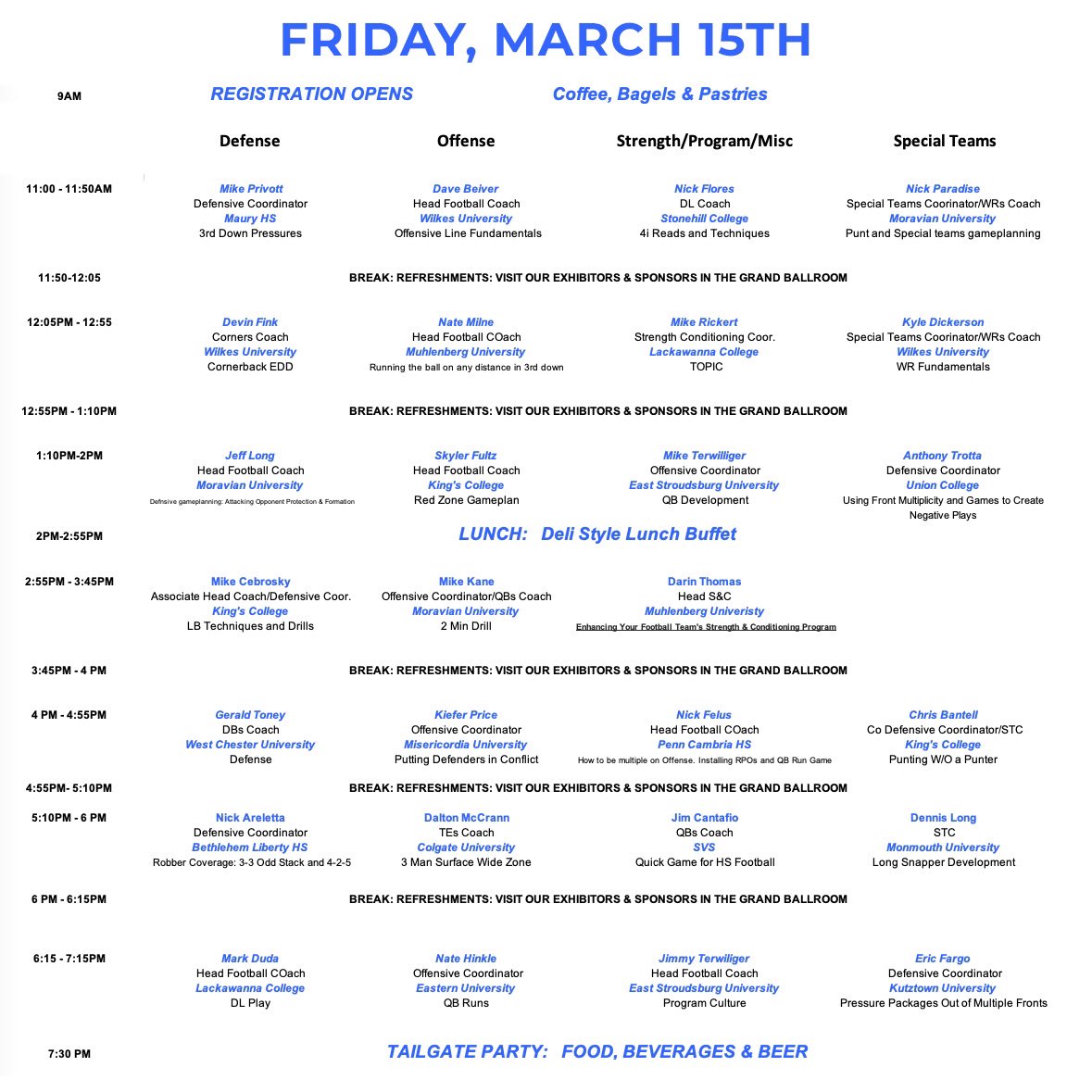 Updated schedule w times!  Register ➡️ coachesacademyclinics.com
<a href="/PaFootballNews/">Pennsylvania Football News</a> <a href="/blastathletics/">Blast Athletics</a> <a href="/TheFundingZone/">Funding Zone Fundraising & Vertical Raise!</a> <a href="/PSFCA_/">PSFCA</a> <a href="/LCFalconsFB/">Lackawanna College Football</a> <a href="/ESUWarriors/">ESU Warriors</a> <a href="/WilkesFootball/">Wilkes Football</a> <a href="/KingsCollegeFB/">King's Football 🏈</a> <a href="/DigInMules/">Muhlenberg Football</a> <a href="/MUCougarsFB/">Misericordia University Football</a> <a href="/NJFCA/">NJFCA</a> <a href="/NYCHSFL/">NYCHSFL</a> <a href="/PIAASports/">PIAA</a> <a href="/GeisingerHealth/">Geisinger</a> <a href="/huddlbox/">Huddlbox</a> <a href="/SportsPara/">Sports Paradise</a>