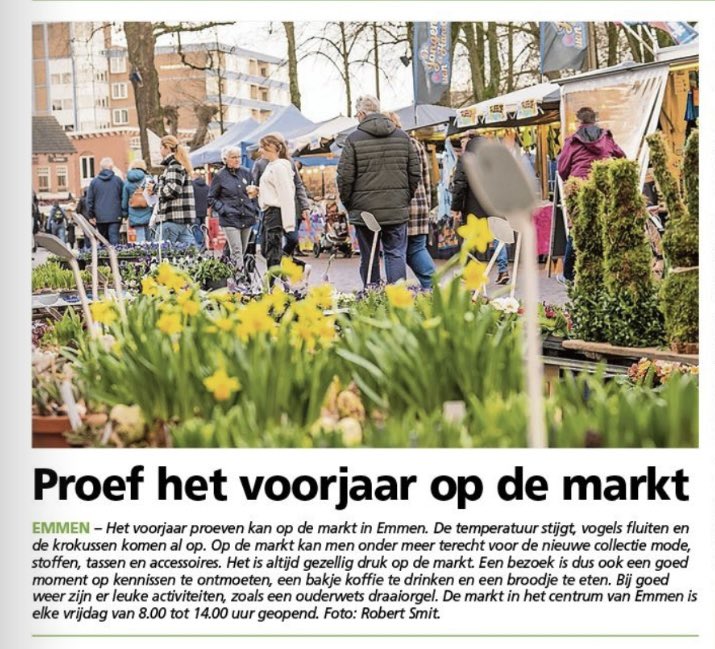 Proef het voorjaar op de Markt in Emmen 👍 Vrijdag van 08:00 uur t/m 14:00 uur! 

#krokus #voorjaar #vakantie #tip #emmen #markt