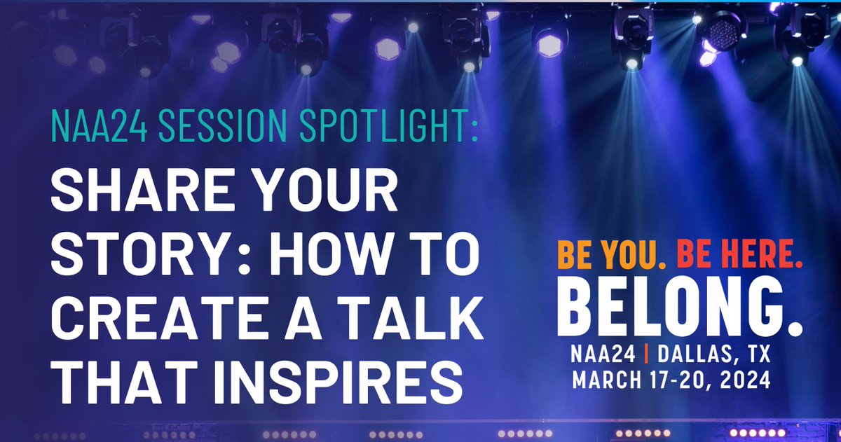 Have you ever dreamed of giving your own TED Talk-style speech? Consider attending the #NAA24 workshop How to Tell a Story That Inspires. Maybe you'll see yourself on our main stage giving a Story Showcase at NAA25! loom.ly/fVvAhVI