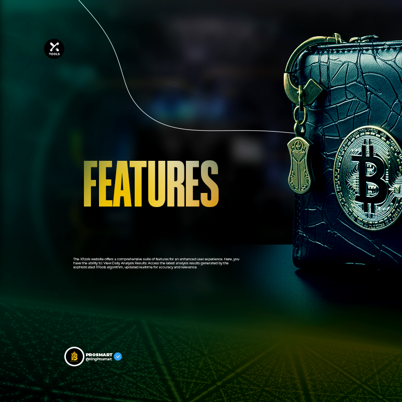 KingProsmart's tweet photo. FEATURES 

#XToolsAI Features are:

➠ View Daily Analysis Results: Access the latest analysis results generated by the sophisticated XTools algorithm in real time, ensuring accuracy and relevance.

➠ Conduct In-Depth Wallet Analysis: Dive into detailed examinations of each wallet, gaining deeper insights into their activities and trends. Over 550,000+ Wallets Data in #XToolsAI

➠ Customize Your Experience with Favorites: Easily mark and manage preferred wallets by adding them to your favorites list, enabling quick and convenient access.

➠ Receive Timely Notifications: Stay informed with instant notifications from the XTools Bot regarding buying or selling activity in your favorite wallets.