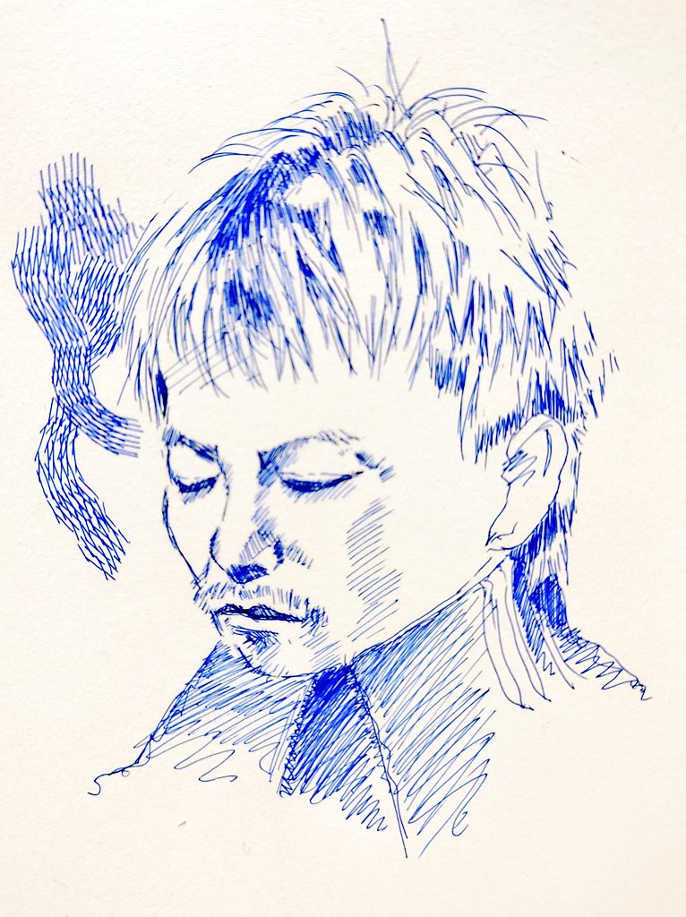 「青色ボールペン消化お絵描き…_φ(・_・DIRENGREYの京クン。誕生日過ぎち」|TOM🍄（毒されTOM-METAL）のイラスト