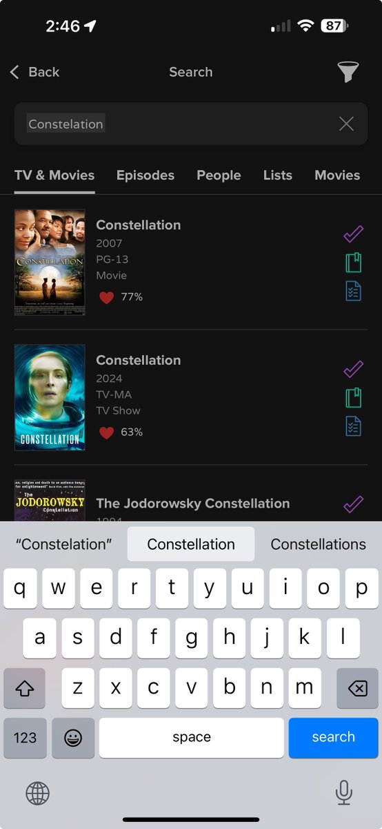trakt's tweet photo. Here’s an example search, notice it’s missing the second "L" but still returns the correct results now 😎 https://t.co/UhCvMFws9F
