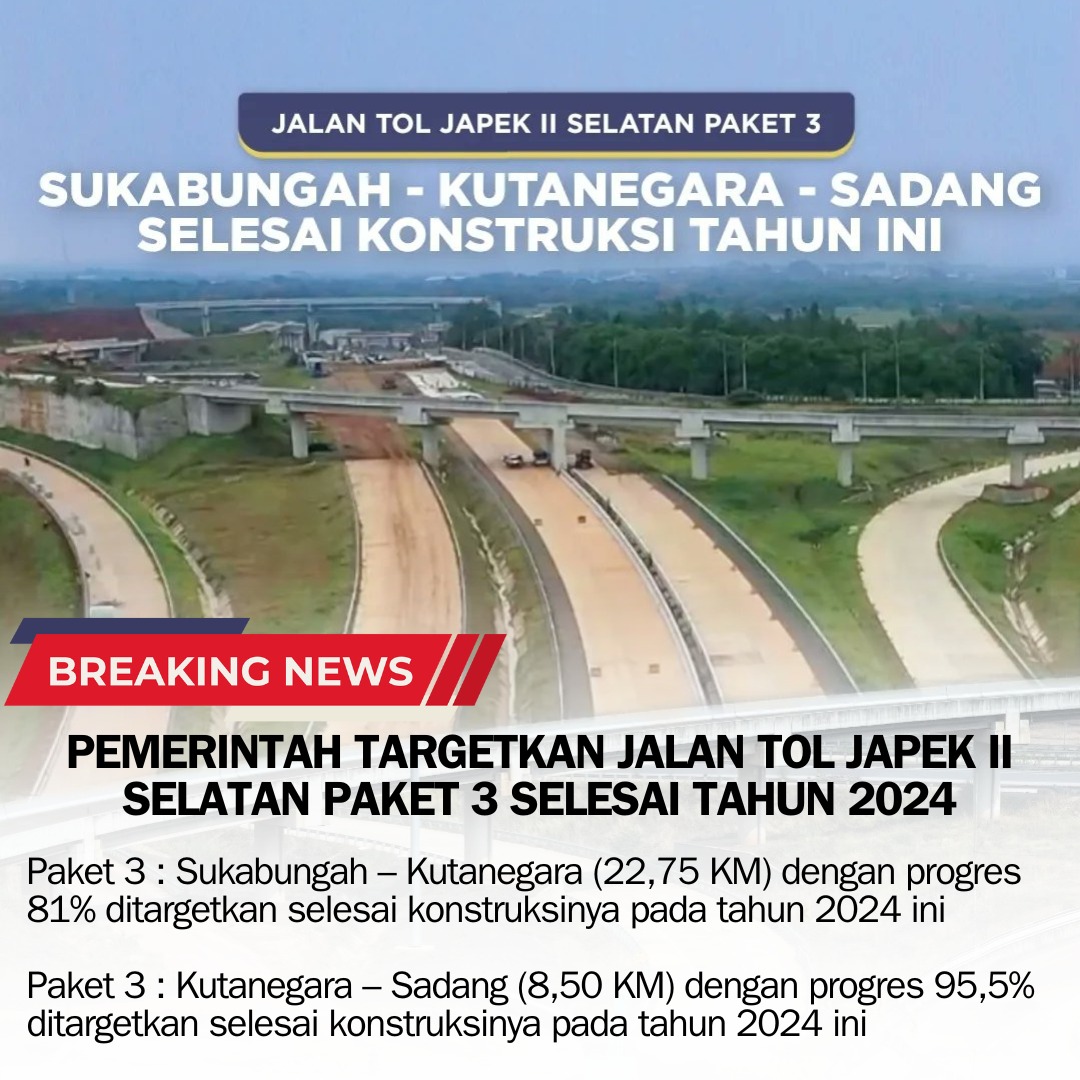 Langkah Maju: Pemerintah Menetapkan Tahun 2024 sebagai Tahun Penyelesaian Tol Japek II untuk Mempercepat Pertumbuhan Ekonomi. #KinerjaJokowi #NKRIMembangun #MelajuIndonesiaMaju