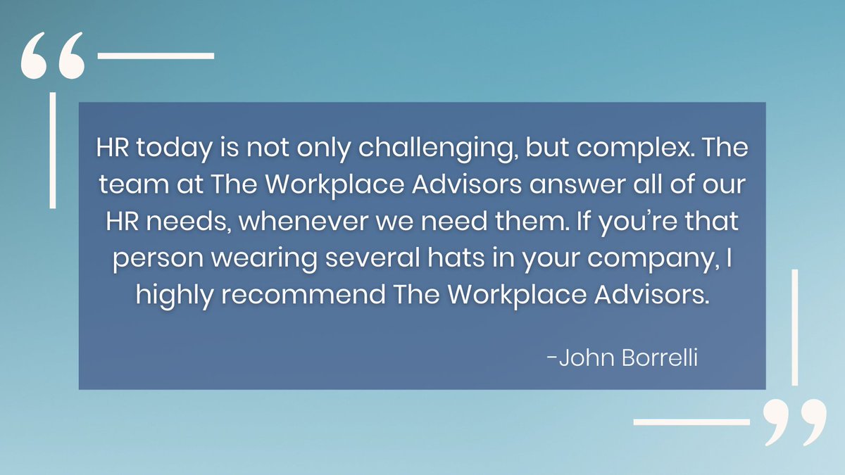 WrkplaceAdvisor's tweet photo. More than just words on a page, every testimonial we receive speaks to the relationships we build and the impact we make on our clients’ lives. Thanks for trusting us with your most important asset, your people! 

#lovewhatyoudo #HRConsulting #testimonial #YourWorkplaceAdvisors https://t.co/RbGuERai4j