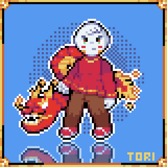 Torinspira's tweet photo. Boa noite galera!
Arte do meu personagem Quon, espero que gostem :) 
(a segunda imagem é a primeira arte)

Tags:
#pixelart #pixelarte #art #arte #aseprite #tori #quon #chinese #dragon https://t.co/itNHHetCb9