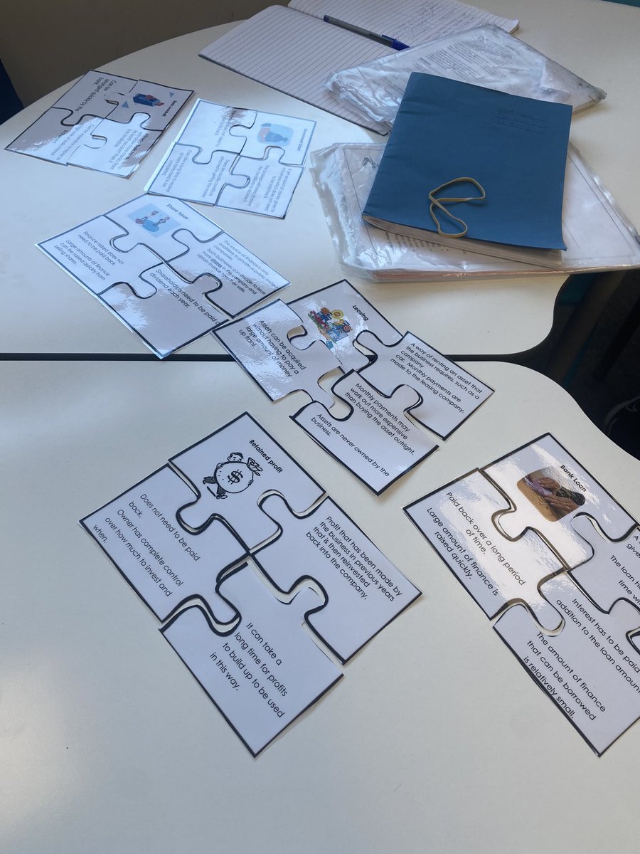 Sources of finance jigsaws 🧩 with S3’s today. Tomorrow, cash budgets 💰 <a href="/BoclairBusiness/">BoclairBusiness</a> @BoclairAcademy