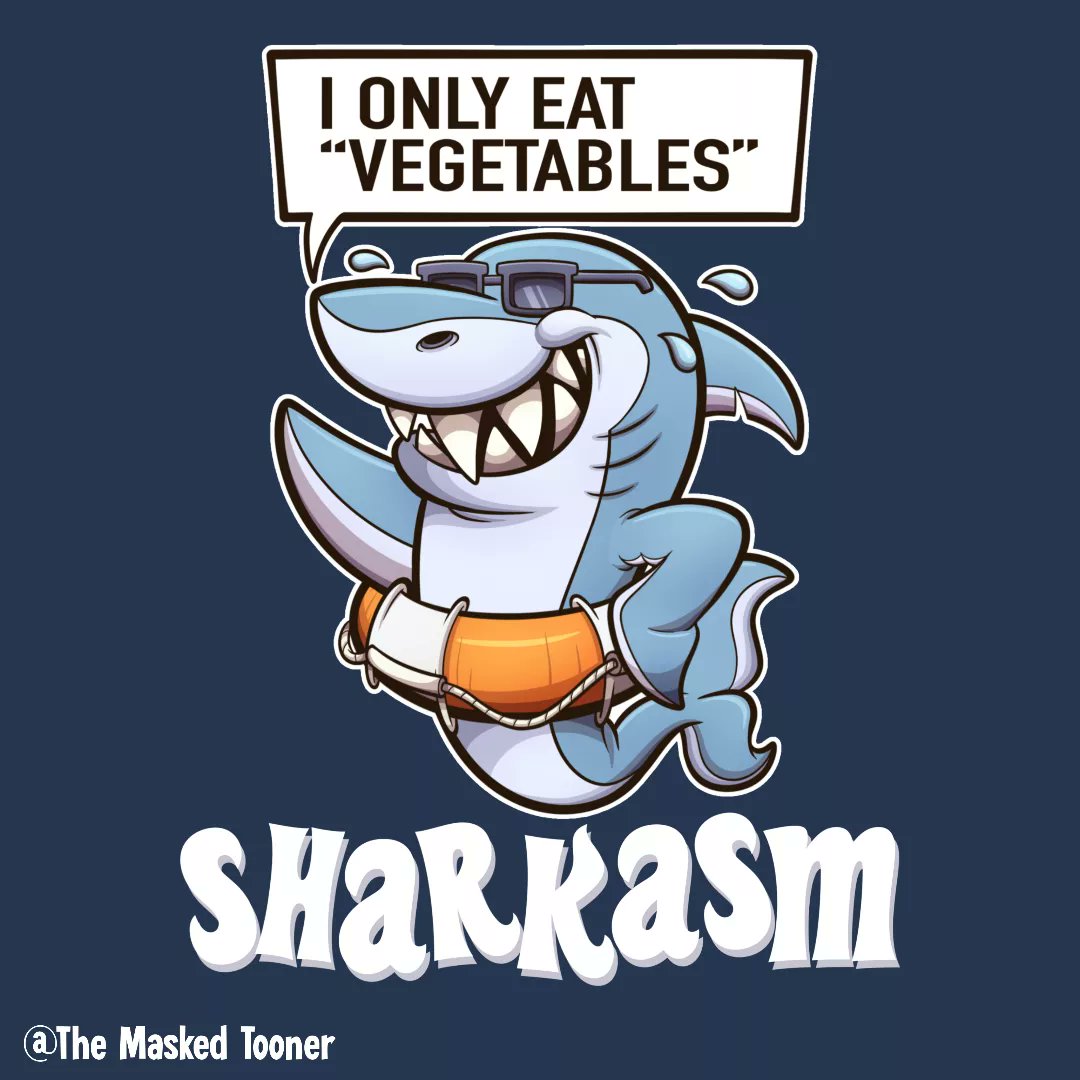 TheMaskedTooner's tweet photo. A funny sarcastic shark pun! Let me know what you think 🦈🥦👇
-
#shark #sharkpun #funnysaying #pun #sealife #oceanlife #cartoon #cool #sarcasm #sharkasm #meatlover #characterdesign #graphicdesign #tshirtdesign #cartoontshirt #tshirtdesigner #redbubble #teepublic #spreadshirt https://t.co/rolVFscnFc