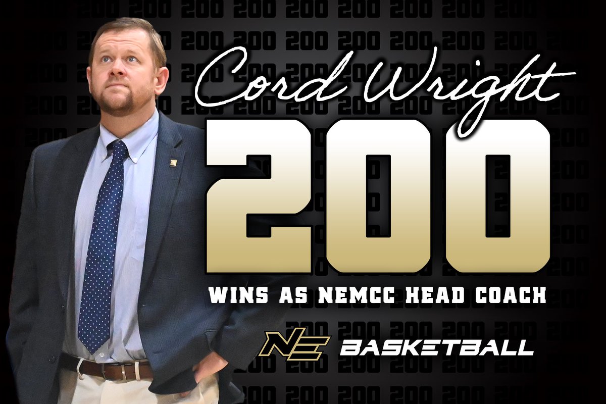 Northeast Tigers (@nemcctigers) on Twitter photo MBK | For the second time this season, <a href="/NEMCCBasketball/">NEMCCMen'sBasketball</a>’s Cord Wright surpassed another milestone with his 200th victory as leader of the Tigers!!
Wright joins hall of famers Bonner Arnold & Mike Lewis as the only coaches in program history to win this many games!
🐯 #TigerTown MBK | For the second time this season, <a href="/NEMCCBasketball/">NEMCCMen'sBasketball</a>’s Cord Wright surpassed another milestone with his 200th victory as leader of the Tigers!!
Wright joins hall of famers Bonner Arnold & Mike Lewis as the only coaches in program history to win this many games!
🐯 #TigerTown