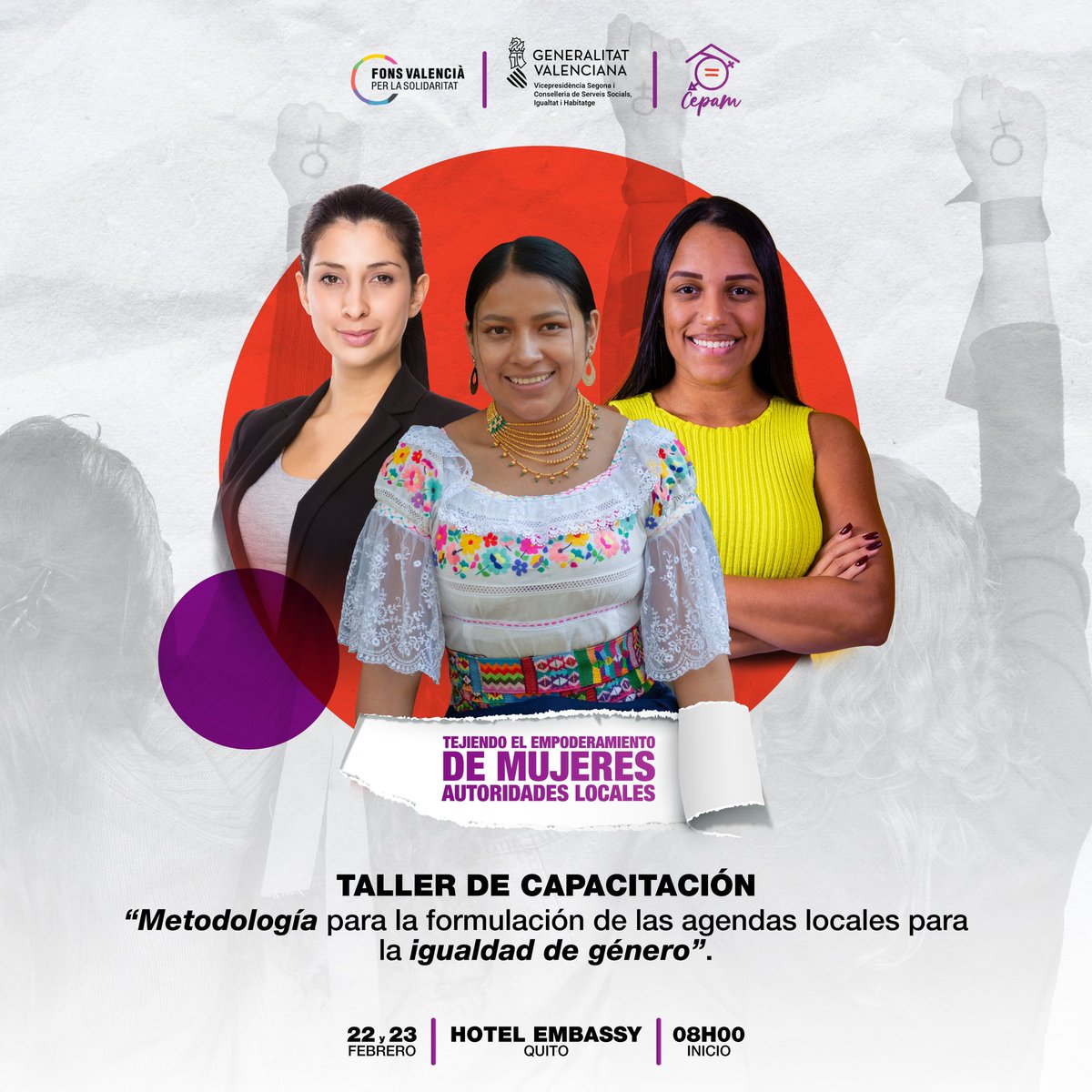 Únete a nuestro primer taller "Empoderamiento de Mujeres Autoridades Locales" 💜

 Descubre la metodología para crear agendas locales que marcarán la diferencia ✨

 ¡Te esperamos para tejer juntas el cambio! 🙌 #AisladasInvisiblesJuntasInvencibles