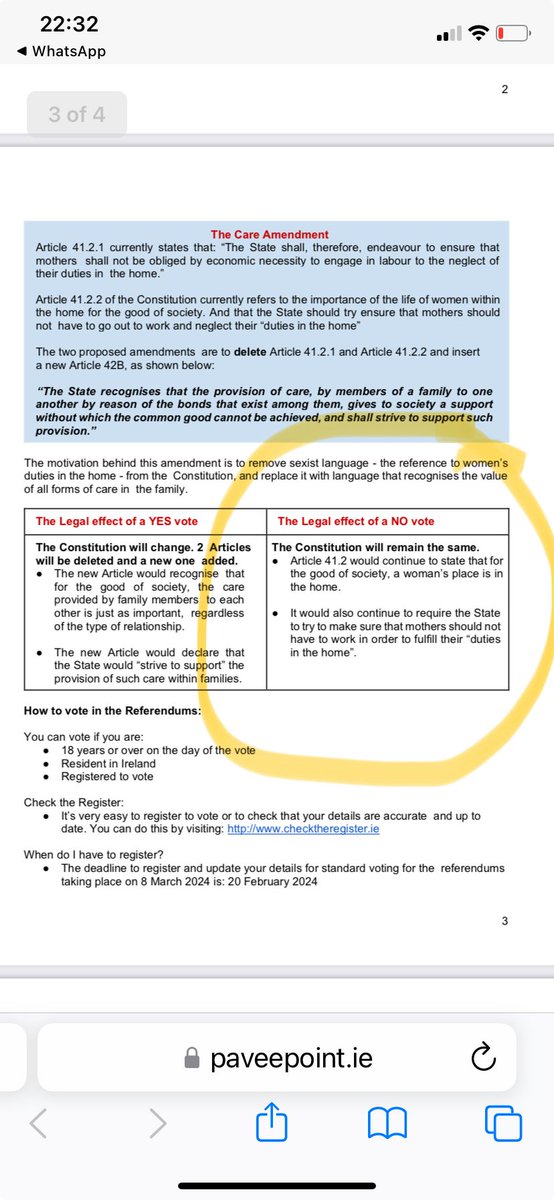 wicklowwomen4w1's tweet photo. Pavee Point and other Traveller associations' guidance to Travellers on the effects of a Yes or No vote in the Referendum takes misinformation to a whole new level.
This document should be withdrawn immediately and accurate information shared forthwith.
#paveepoint https://t.co/LVrStXxGXD