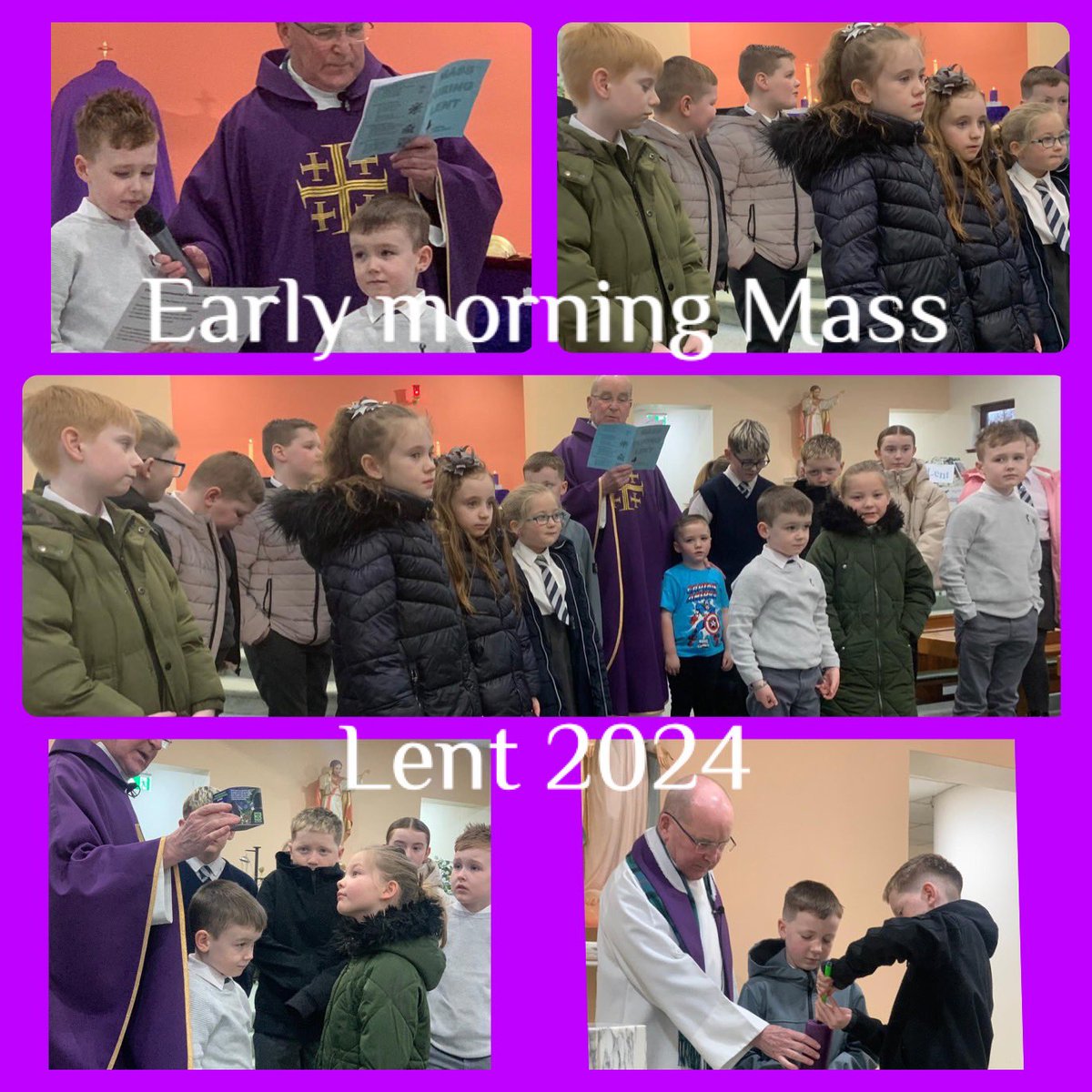 StDavids4's tweet photo. Thank you to everyone who joined us at our second Early morning Lenten Mass, it was lovely to see so many children and families, you should be very proud. Thank you to Fr. Bergin ✝️💟💜 #Lent2024 #Lentenpromises @StDavidsParish @rcmotherwell @motherwellre https://t.co/pdYhylza3V