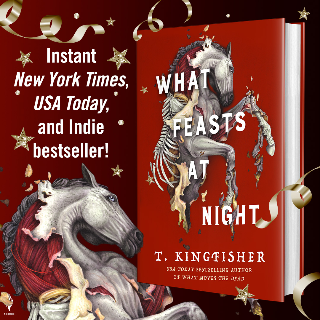 A huge CONGRATULATIONS to @UrsulaV and @TorNightfire—#WhatFeastsatNight is an instant @nytimes, @USATODAY, and Indie bestseller!!!! 🐴 🥳