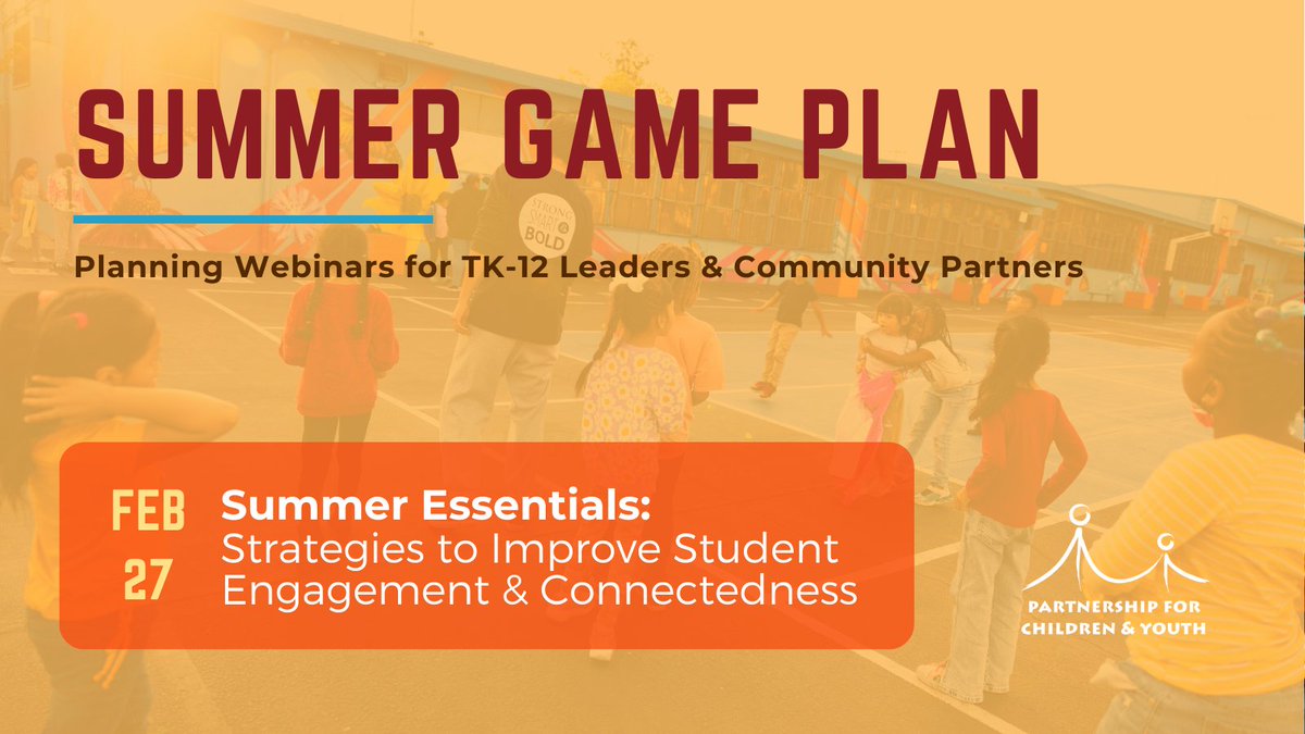 Join us Tuesday Feb 27 for a panel discussion with district and expanded learning leaders about the fundamentals of summer learning programs and how they have leveraged the Expanded Learning Opportunities Program (ELO-P). Register: us02web.zoom.us/meeting/regist…