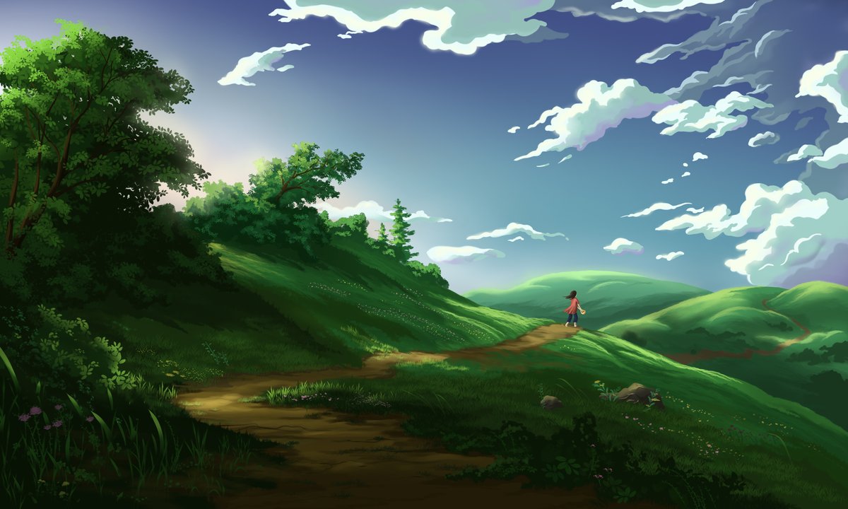 This is one of my first digital art landscapes! Some of my inspiration came from Studio Ghibli. What are your opinions? #studioghibli #digitalart #landscapeart #art