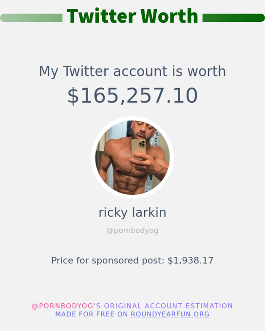 My Twitter worth is: $165,257.10  ➡️ https://t.co/AkmA6TA9gB https://t.co/ef6rwjypwh<a href="/tag/iykyk"class="tags"><span>#iykyk</span></a>