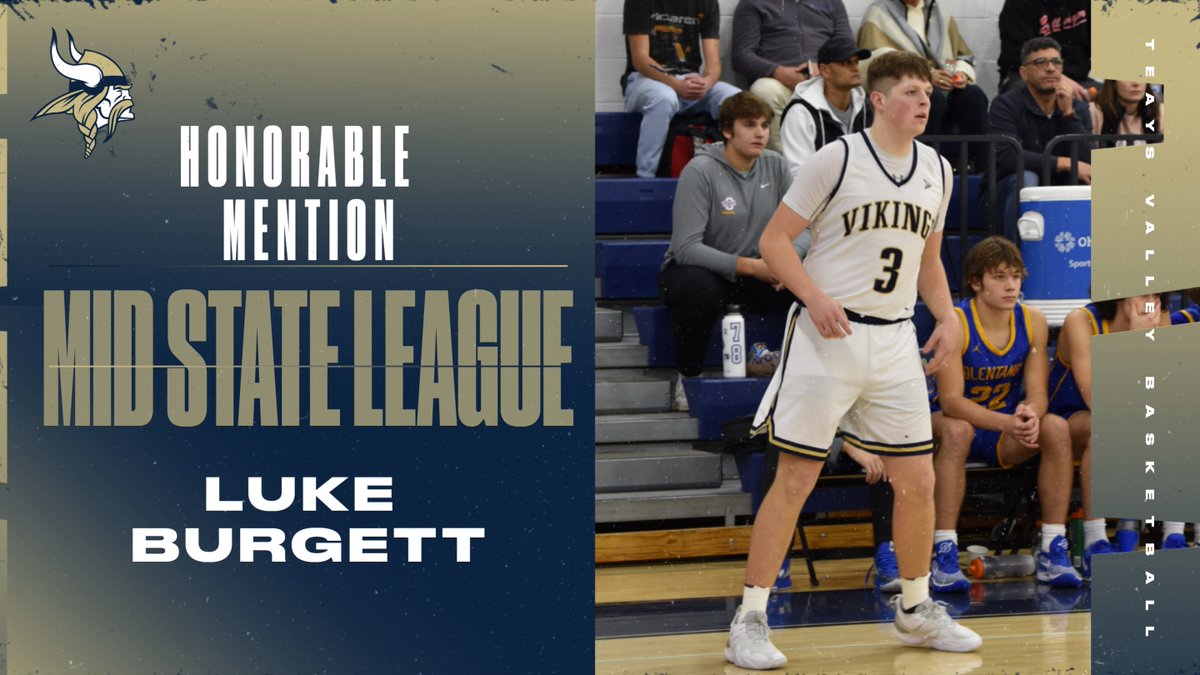Congratulations to Junior basketball player Luke Burgett on earning Honorable Mention All Mid State League.